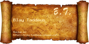 Blay Taddeus névjegykártya